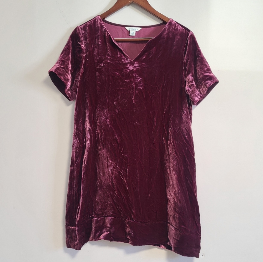 Sundance Burgundy Velvet Mini Dress MP - Picture 2 of 7